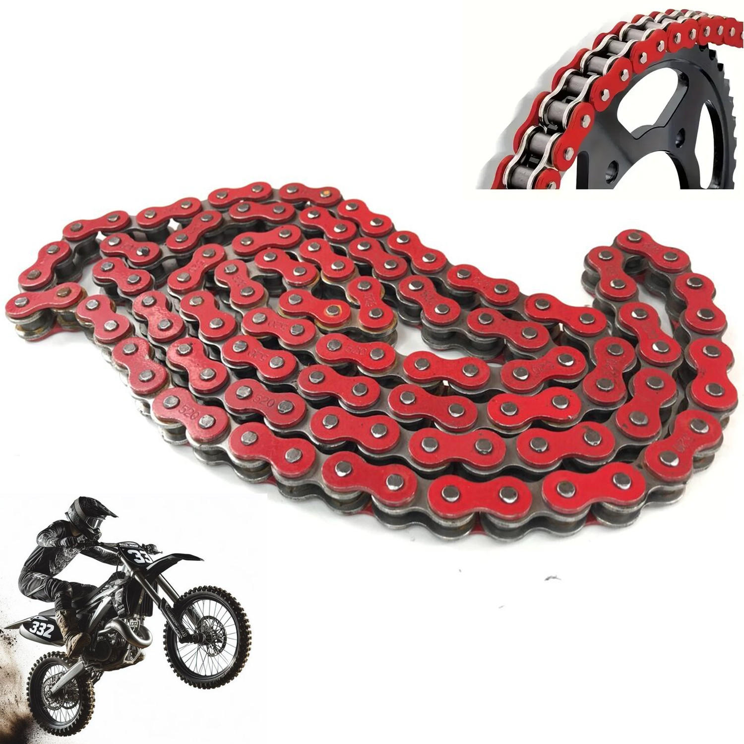 Motorcycle Chain 520 120 Links - огляд і ціна Moto Tech Accessories & Workshop