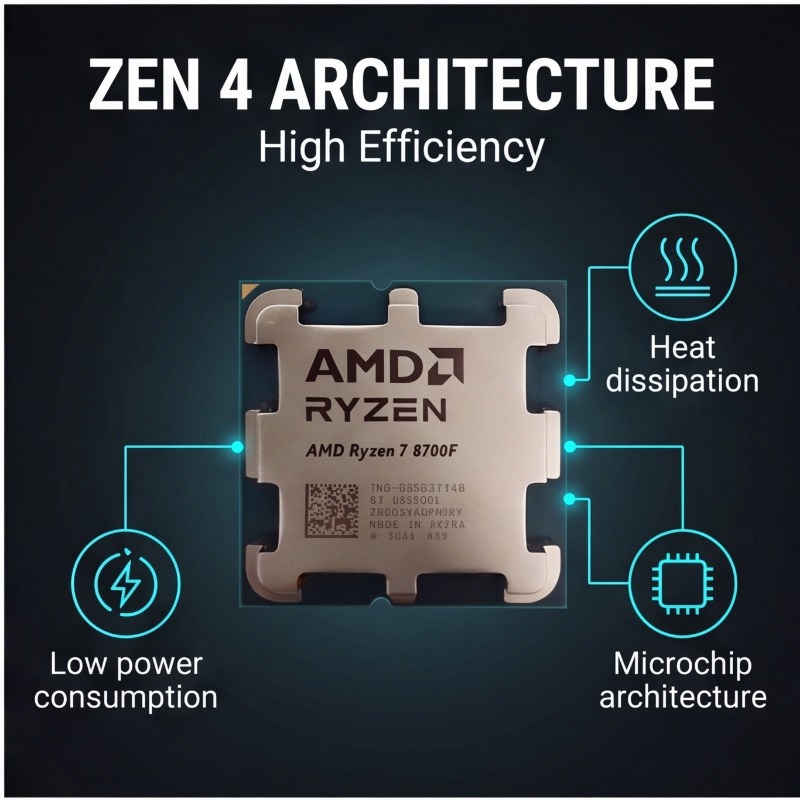 AMD Ryzen 7 8700F Desktop CPU  - огляд і ціна Amd Cpu Ryzen 7