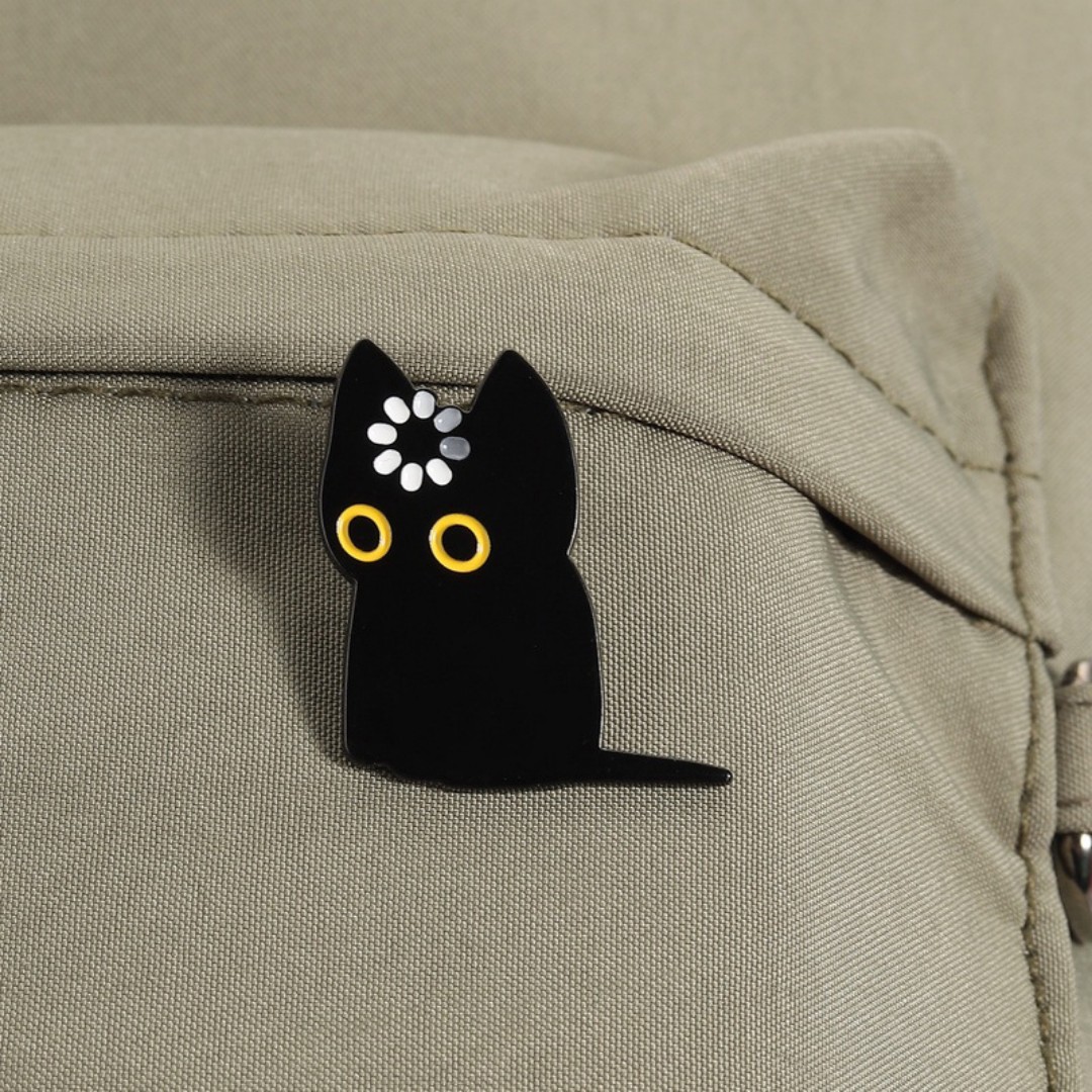 Cute Black Cat Loading Enamel  - огляд і ціна Tech Accessories Backpack